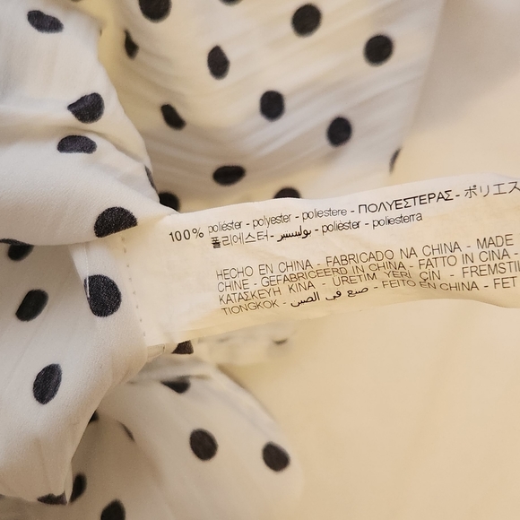 Zara Polka Dot Blouse Size XS. Fits size S as well - Picture 6 of 14